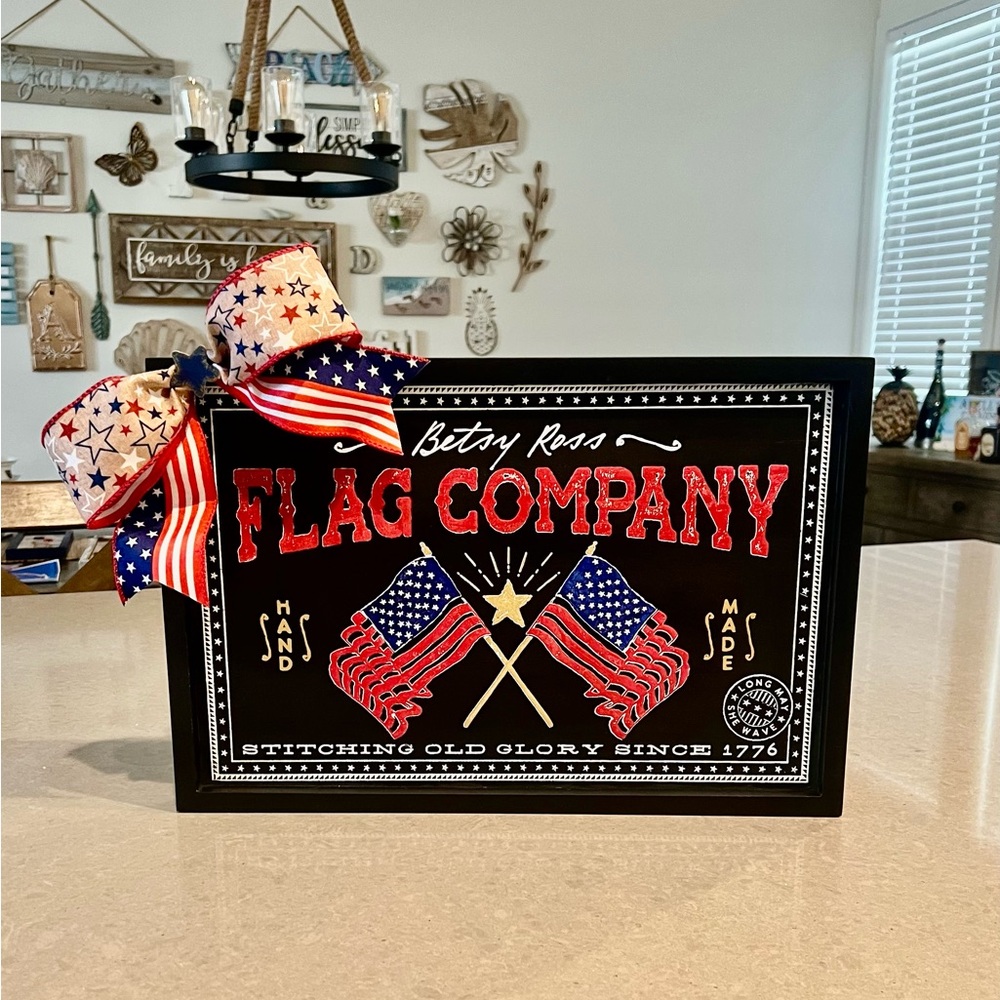 🇺🇸 AMERICAN FLAG Betsy Ross Flag Company Patriotic Sign - Red, White, & Blue.